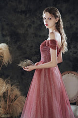Burgundy Prom Dress Sweetheart Tulle Sequin Long Evening Dress