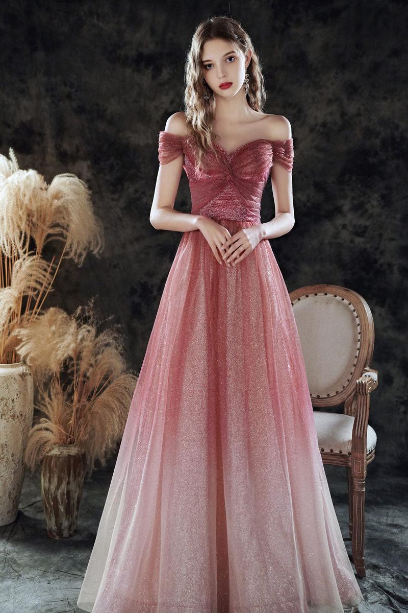 Burgundy Prom Dress Sweetheart Tulle Sequin Long Evening Dress