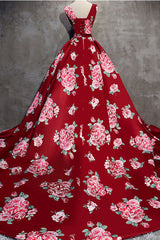 Burgundy Prom Dress V Neck Satin Long Evening Gown Evening Dress