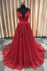 Burgundy Prom Dress V Neck Tulle Long Evening Dress