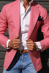 Casual Single-Button Tailored Fit Blazer For Men