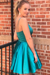 Celestine Homecoming Dress Pretty A Line Shoulder straps Satin Short Party Cocktail Dress