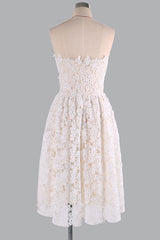 Champagne Homecoming Dress Lace Short Party Cocktail Dress