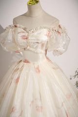 Champagne Prom Dress Sweetheart Neck Tulle Long Formal Dress Evening Dress