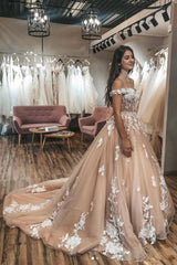 Champagne Prom Dress Sweetheart Tulle Lace Long Formal Evening Dress