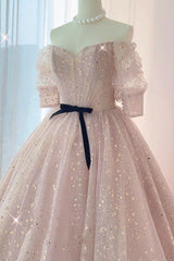 Champagne Prom Dress Tulle Long Evening Dress