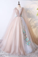 Champagne Prom Dress Tulle Long Evening Dress