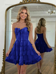 Dressystars Chiffon A Line Tiered Short Homecoming Dress with Ruffles