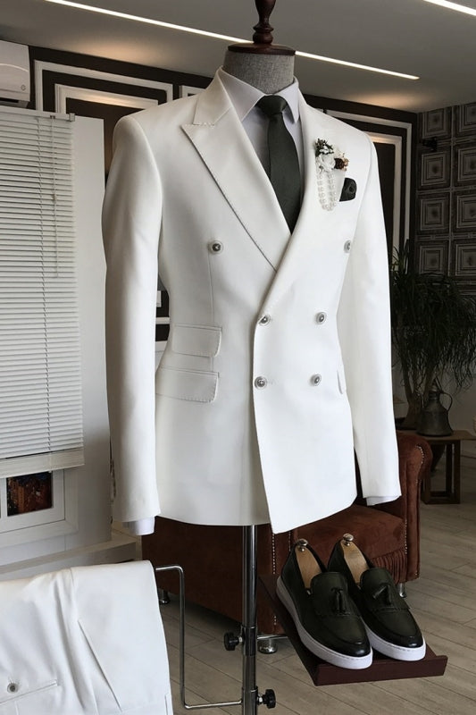 Chris White Double Breasted Peaked Lapel Prom Suit