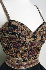 Cute Homecoming Dress Sweetheart Neck Black Beaded Short Party Cocktail Dress