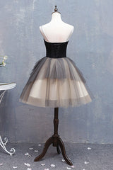Cute Homecoming Dress Sweetheart Neck Tulle Black Short Party Cocktail Dress