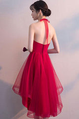 Cute Homecoming Dress Tulle Lace Appliques Burgundy Short Party Cocktail Dress