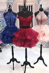 Cute Homecoming Dress Tulle Lace Short Party Cocktail Dress
