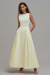 Dressystars Daffodil A-Line Sleeveless Crew Neck Long Prom Dress