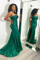 Dark Green Prom Dress Sequined Mermaid Long Evening Dress