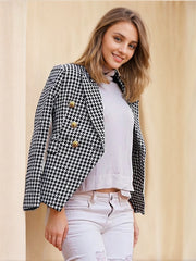 Double Breasted Peak Lapel Blazer For Women