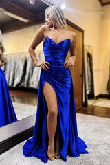 Dreamyannie Orange Prom Dress Ruched Mermaid Side Cape Long Formal Dress With Slit
