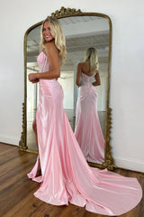 Dressystars Blush Pink Corset Long Beaded Prom Dress With Rhinestone Details Formal Evening Gown