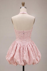 Dressystars Floral Pink A-Line Beaded Short Corset Homecoming Dress