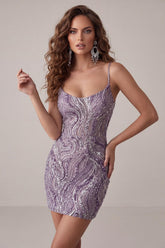 Dressystars Lilac Beaded Tight Short Homecoming Dress