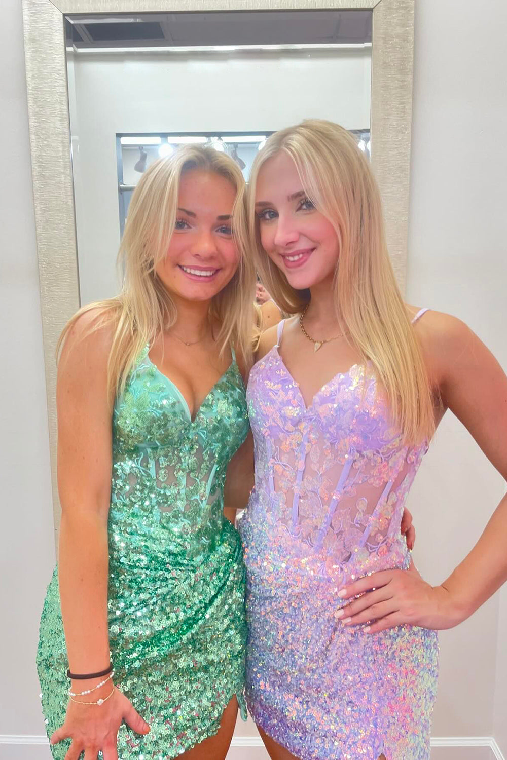 Dressystars Lilac Homecoming Dress Spaghetti Straps Corset Tight Short Prom Dress