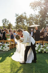 Dressystars Long Sleeve Beach Wedding Dress Lace High Neck Mermaid Bridal Gown