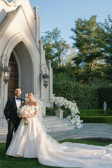 Dressystars Long Sleeve Wedding Dress Off the Shoulder Beaded Lace Appliques Bridal Gown