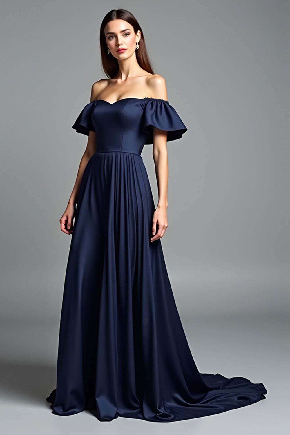 Dressystars Navy Wedding Guest Dress Beaded Halter A Line Long Formal Dress