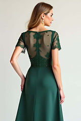 Dressystars Pine Illusion Neck Formal Dress With Beading