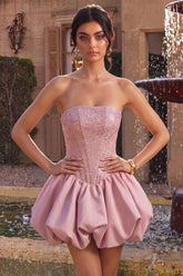 Dressystars Pink Sweetheart Beaded A Line Short Corset Homecoming Dress