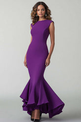 Dressystars Plum Mermaid Sleeveless Long Formal Dress