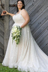 Dressystars Plus Size Wedding Dresses V Neck A Line Tulle Lace Bridal Gowns