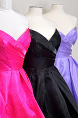 Dressystars Purple Homecoming Dress A-Line Strapless Ruched Short Prom Dress