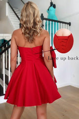 Dressystars Royal Blue Homecoming Dress Taffeta Strapless Short Party Dress