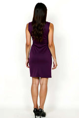 Dressystars Scoop Purple Wedding Guest Dress Sleeveless Sheath Short Formal Dress