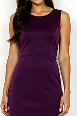 Dressystars Scoop Purple Wedding Guest Dress Sleeveless Sheath Short Formal Dress