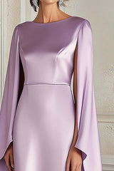 Dressystars Sheath Knee-Length Lilac Scoop Formal Dress With Shawl