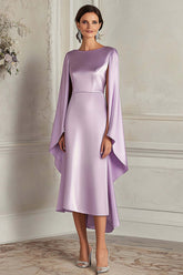 Dressystars Sheath Knee-Length Lilac Scoop Formal Dress With Shawl
