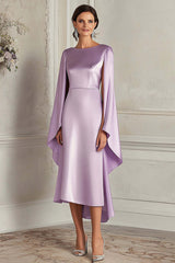 Dressystars Sheath Knee-Length Lilac Scoop Formal Dress With Shawl