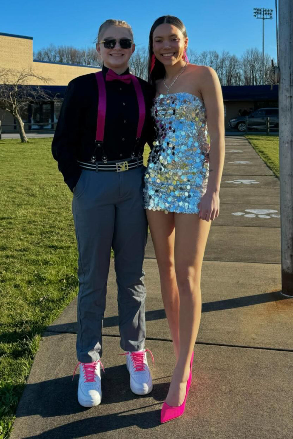 Dressystars Silver Homecoming Dress Strapless Tight Short Prom Dress with Sequin