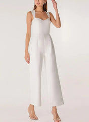 Dressystars Sweetheart Sleeveless Ankle Length Elastic Satin Wedding Jumpsuit
