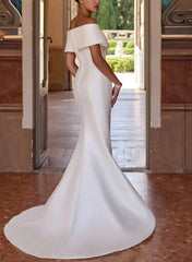 Dressystars Trumpet Mermaid Sweetheart Sleeveless Court Train Wedding Dress