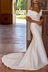 Dressystars Trumpet Mermaid Sweetheart Sleeveless Court Train Wedding Dress