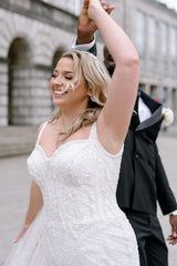 Dressystars White Wedding Dress Mermaid Sweetheart Spaghetti Straps Sleeveless Beaded Sequined Bridal Gown