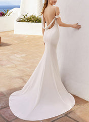 Elastic Satin Wedding Dress: Trumpet/Mermaid Style Sweetheart Neckline Sleeveless
