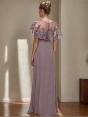 Elegant Jewel Neck Sheath/Column Dresses for Mother of the Bride & Groom with Appliques Belt and Beadings