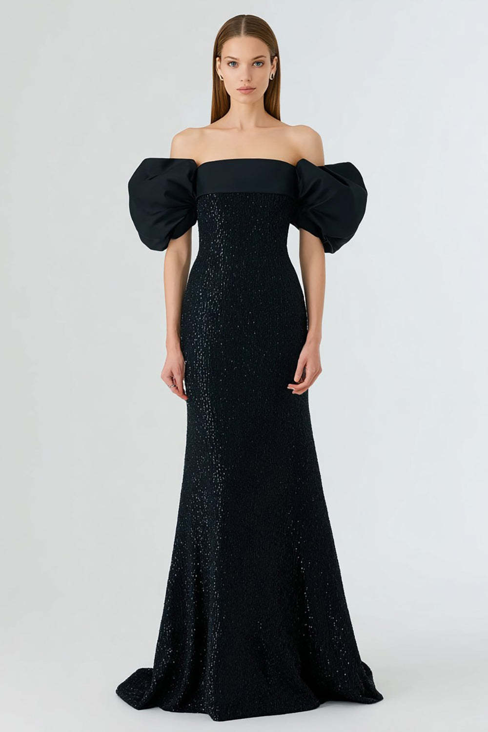 Dressystars Elegant Off The Shoulder Mermaid Long Blak Tie Dress
