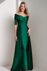 Elegant Off-the-Shoulder Mother of the Bride Dress with 1/2 Sleeves in A-Line/Princess Style