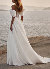 Elegant Organza Wedding Dress with Split Front