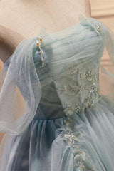 Fairy Homecoming Dress Tulle Beading Chic Off the Shoulder Style Lace Up Back A Line Party Short Cocktail Dress